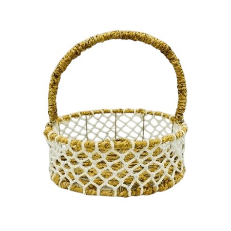 IRON & JUTE FRUIT ROUND BASKET HOLDER (COLOR)